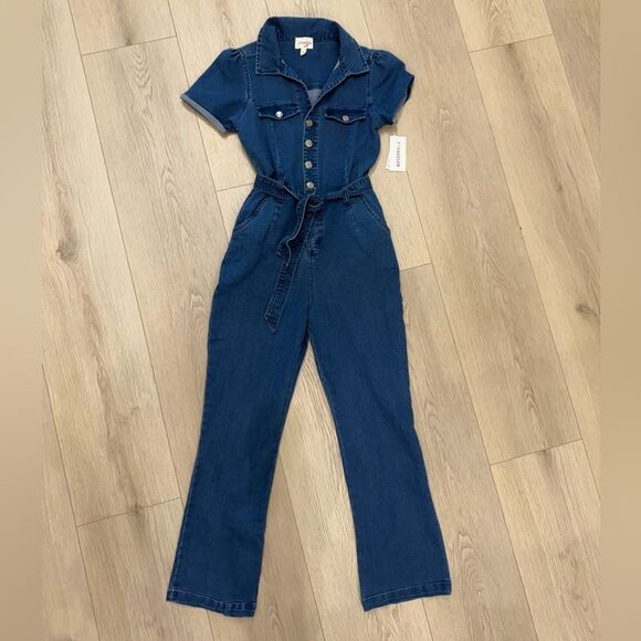 NWT 7th & Hudson blue denim jumpsuit size small women’s - Picture 3 of 8